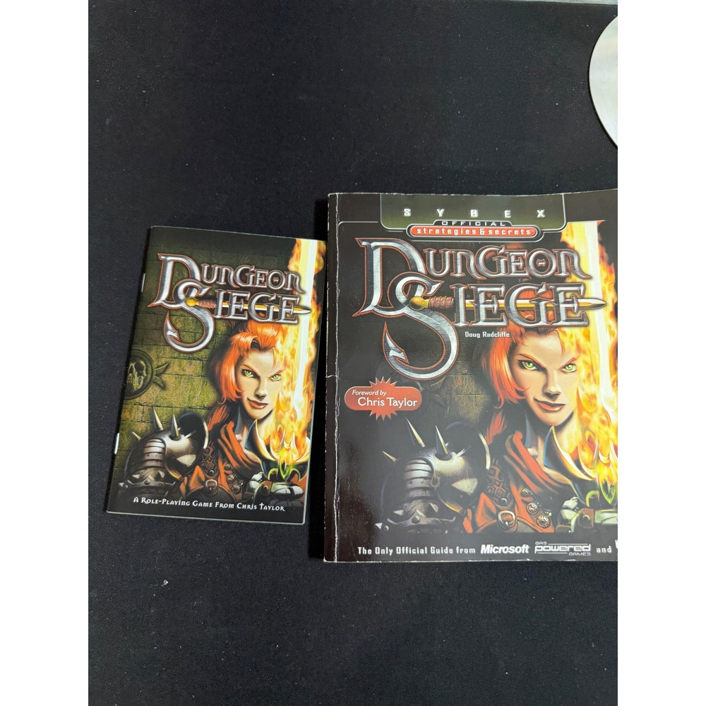 Sybex Dungeon Siege Strategy Guide & Manual Set PC Black Good Official Secret